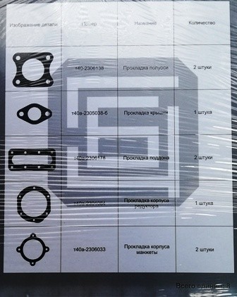 Комплект прокладок переднего моста Т-40 (8 позиций)